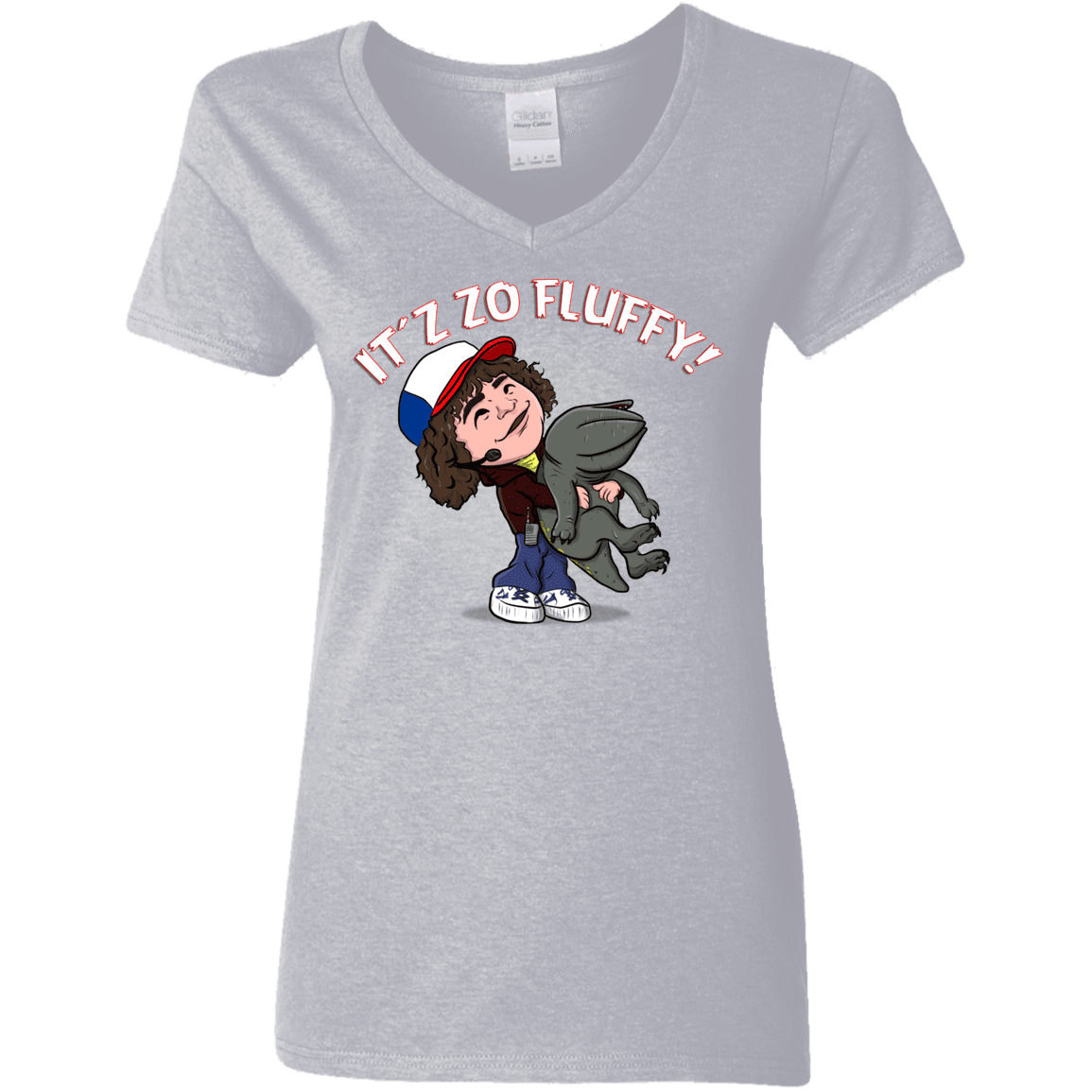 T-Shirts Sport Grey / S It´z Zo Fluffy Women's V-Neck T-Shirt