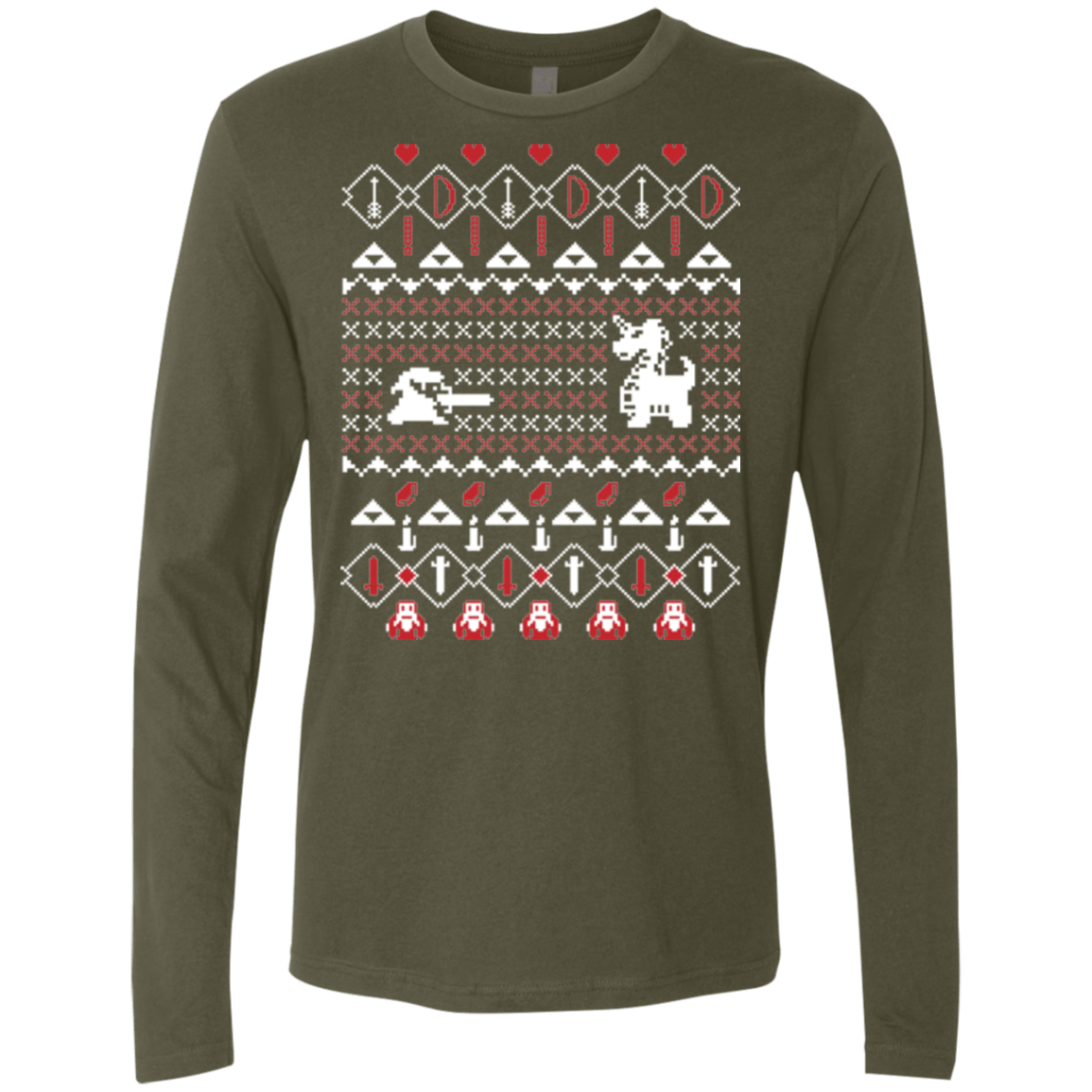 T-Shirts Military Green / Small Its Dangerous To Go Alone At Christmas Men's Premium Long Sleeve