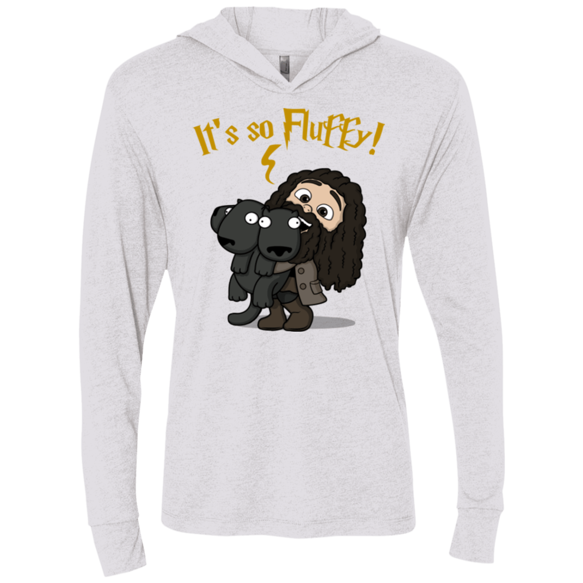 T-Shirts Heather White / X-Small Its So Fluffy Triblend Long Sleeve Hoodie Tee