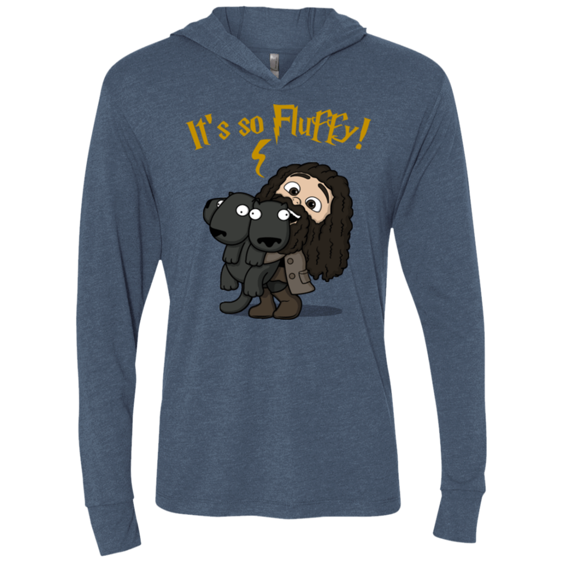 T-Shirts Indigo / X-Small Its So Fluffy Triblend Long Sleeve Hoodie Tee