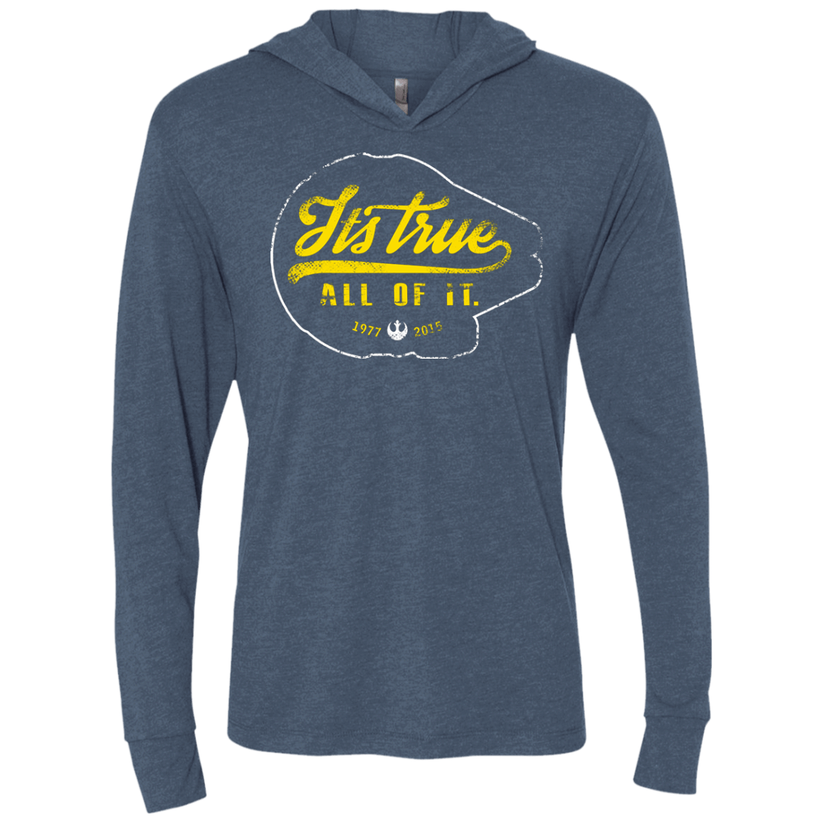 T-Shirts Indigo / X-Small Its True Triblend Long Sleeve Hoodie Tee