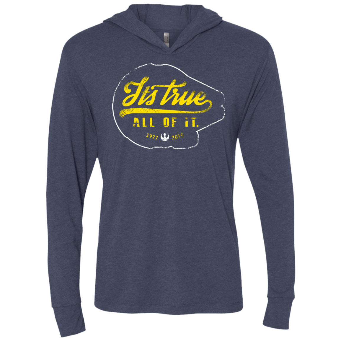 T-Shirts Vintage Navy / X-Small Its True Triblend Long Sleeve Hoodie Tee