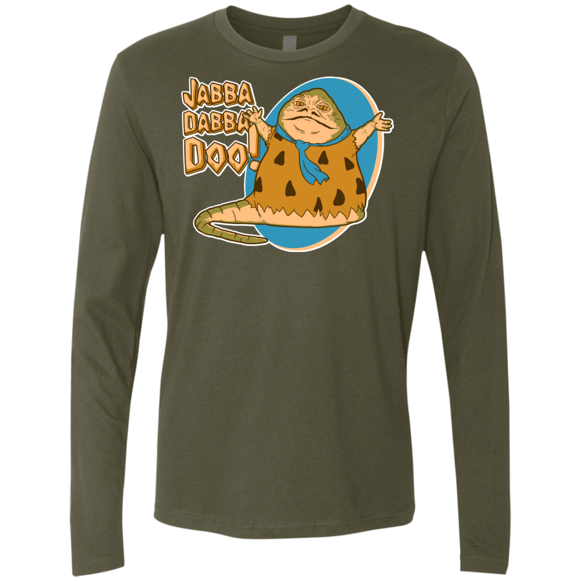 T-Shirts Military Green / S Jabba Dabba Doo Men's Premium Long Sleeve