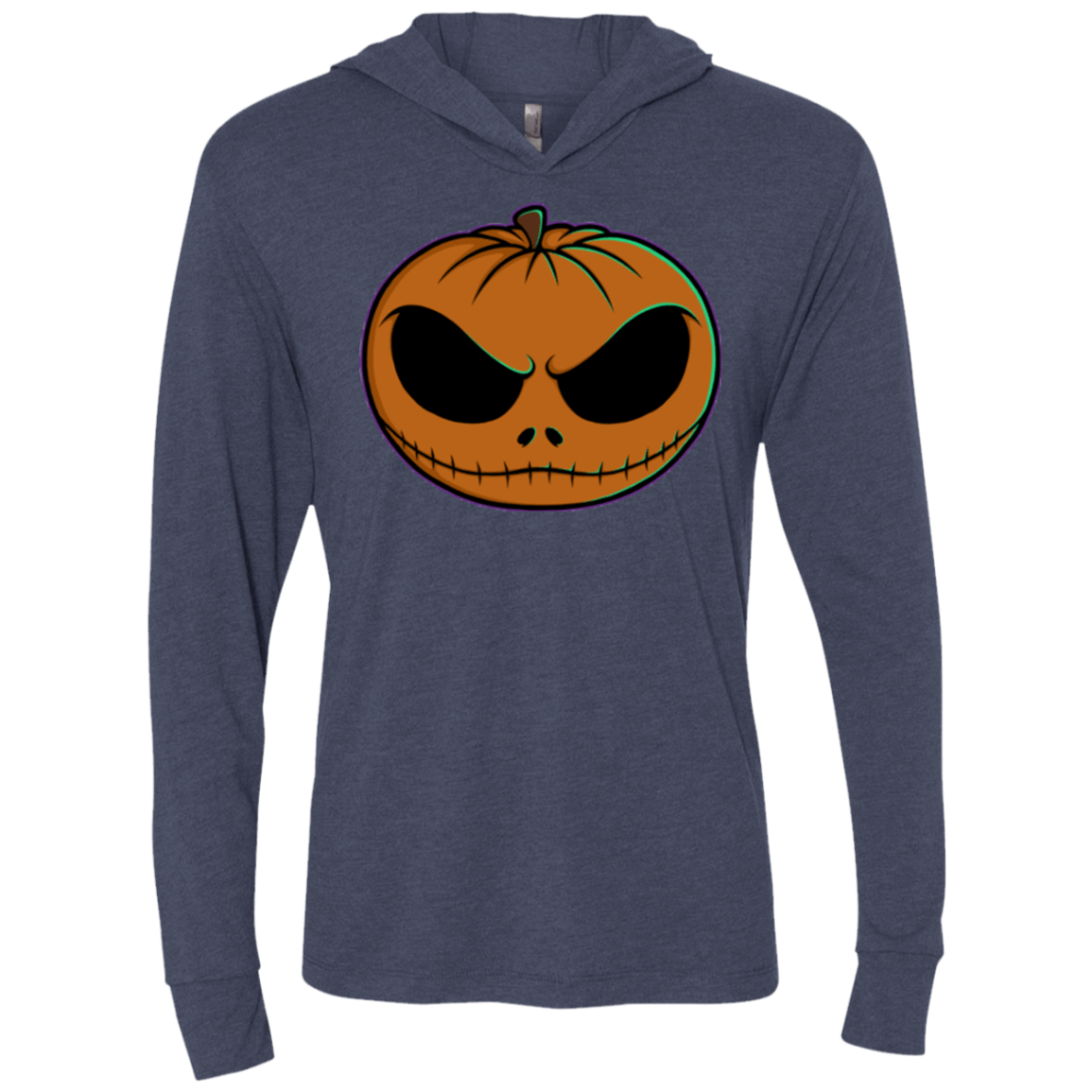 T-Shirts Vintage Navy / X-Small Jack O Lantern Triblend Long Sleeve Hoodie Tee
