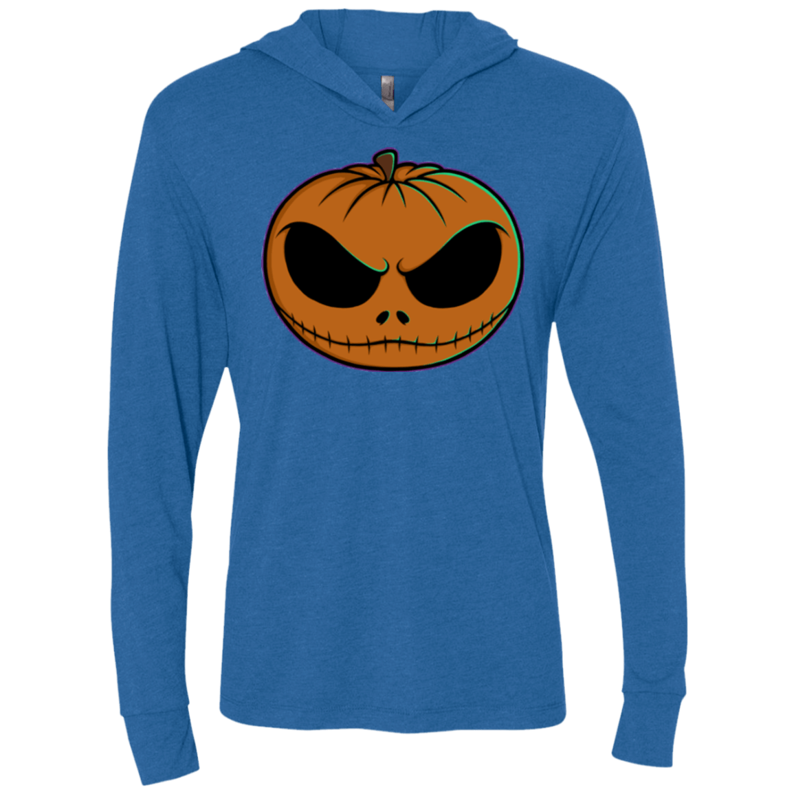 Jack O Lantern Triblend Long Sleeve Hoodie Tee