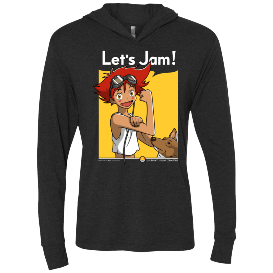 T-Shirts Vintage Black / X-Small JAMMING WITH EDWARD Triblend Long Sleeve Hoodie Tee