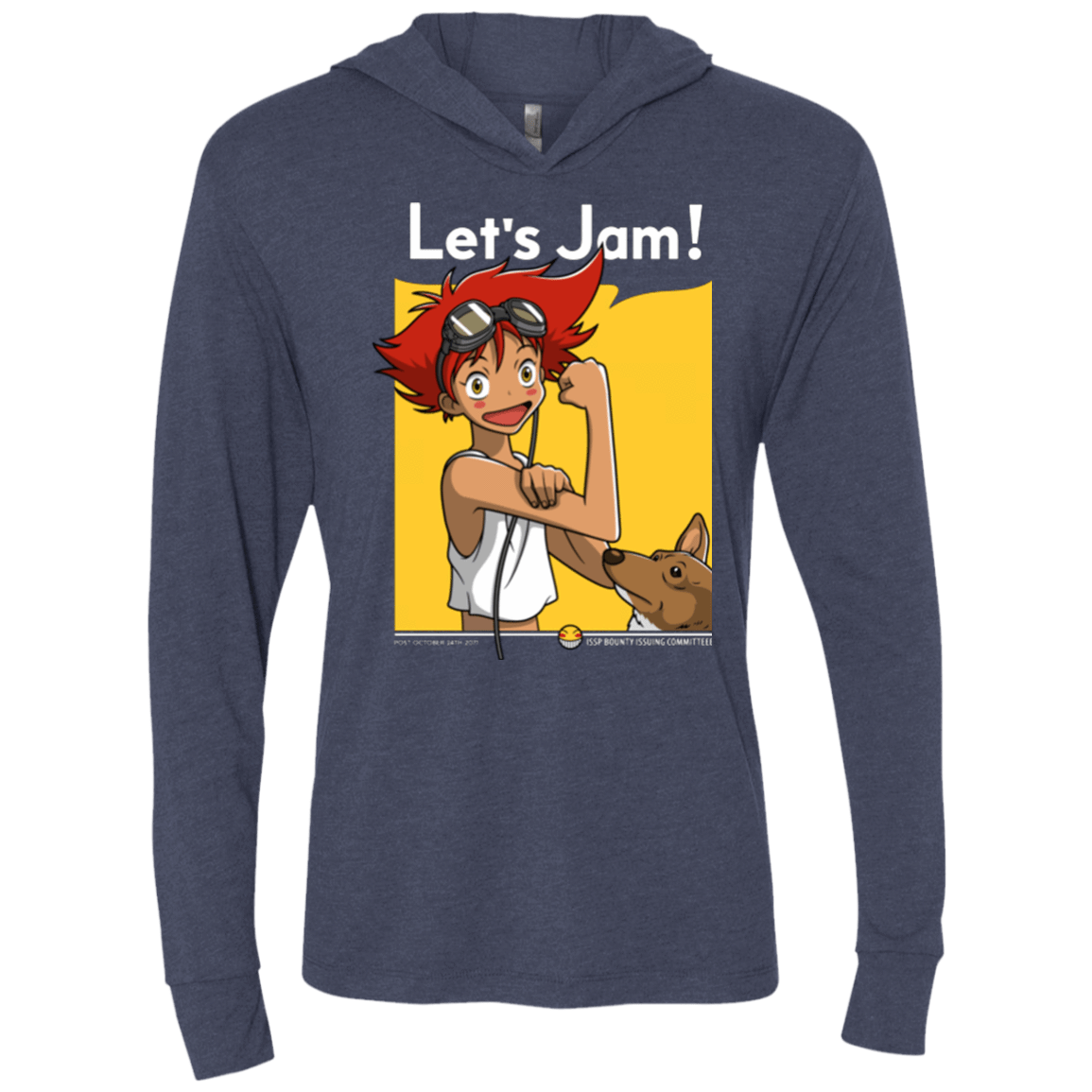 T-Shirts Vintage Navy / X-Small JAMMING WITH EDWARD Triblend Long Sleeve Hoodie Tee