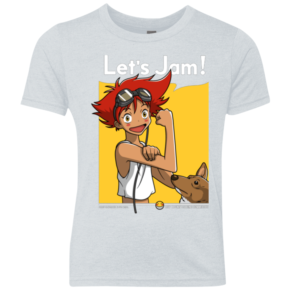 T-Shirts Heather White / YXS JAMMING WITH EDWARD Youth Triblend T-Shirt