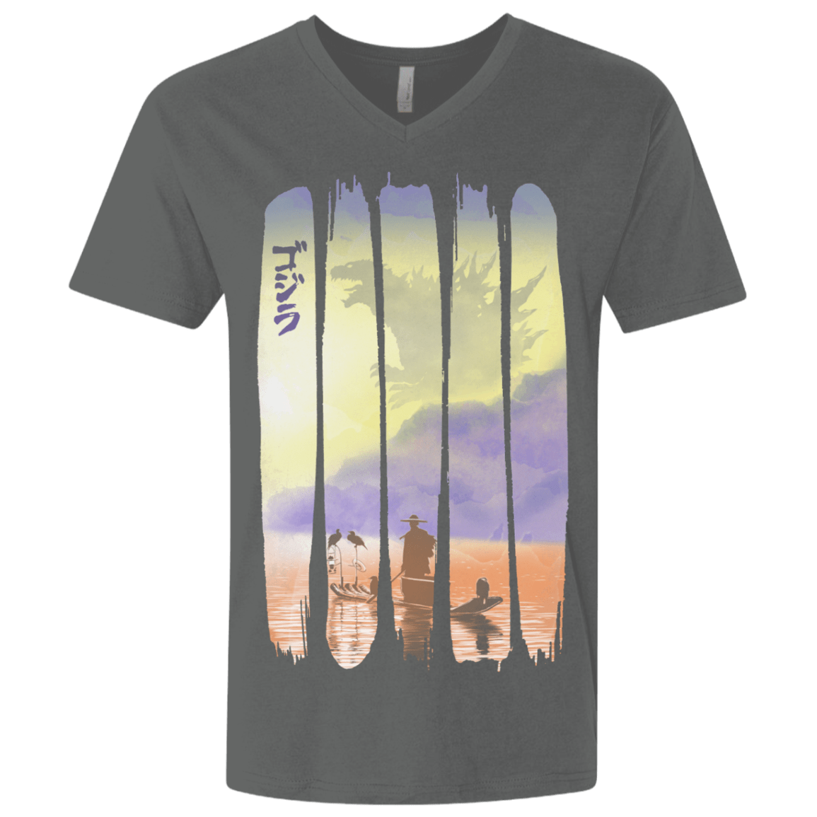T-Shirts Heavy Metal / X-Small Japanese Kaiju Men's Premium V-Neck
