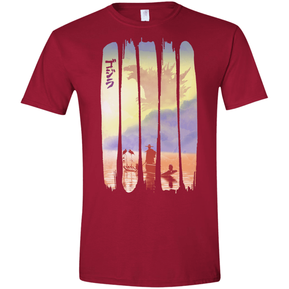 T-Shirts Cardinal Red / S Japanese Kaiju Men's Semi-Fitted Softstyle