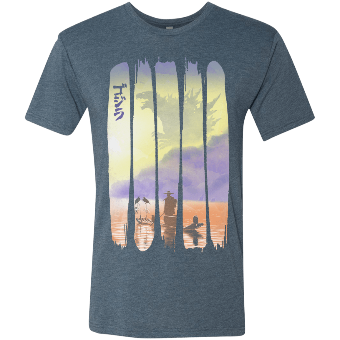 T-Shirts Indigo / S Japanese Kaiju Men's Triblend T-Shirt