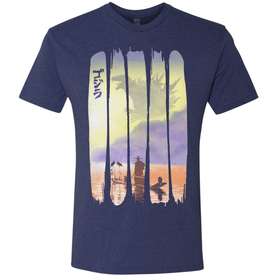T-Shirts Vintage Navy / S Japanese Kaiju Men's Triblend T-Shirt
