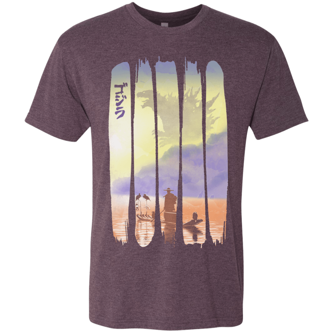 T-Shirts Vintage Purple / S Japanese Kaiju Men's Triblend T-Shirt