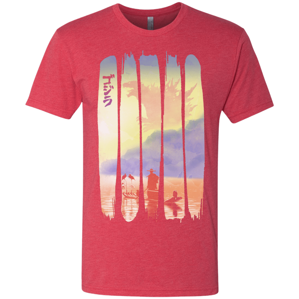 T-Shirts Vintage Red / S Japanese Kaiju Men's Triblend T-Shirt