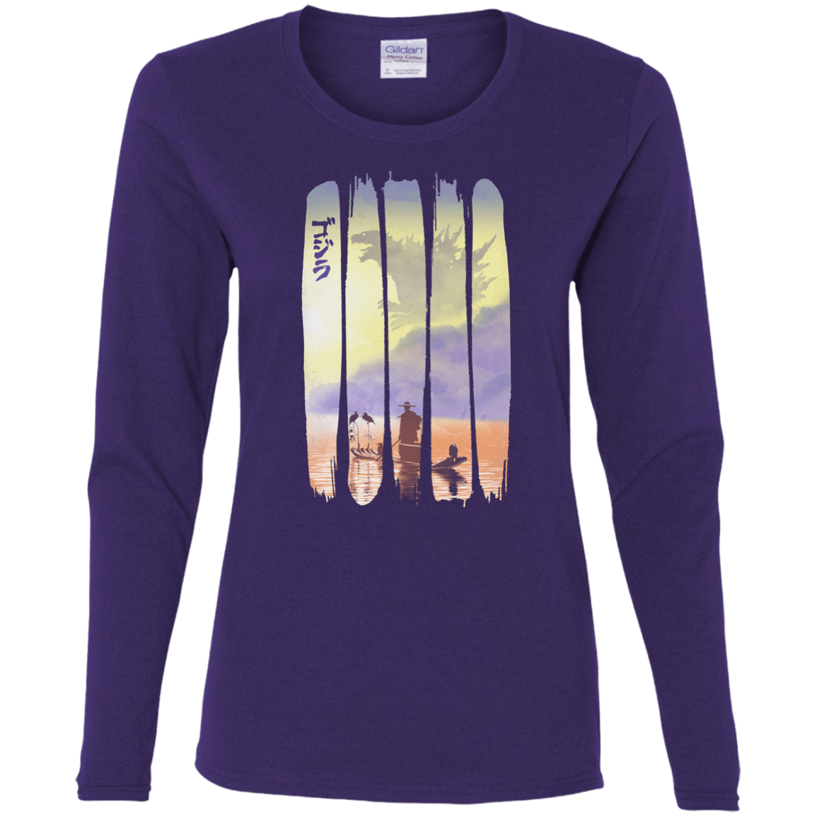 T-Shirts Purple / S Japanese Kaiju Women's Long Sleeve T-Shirt