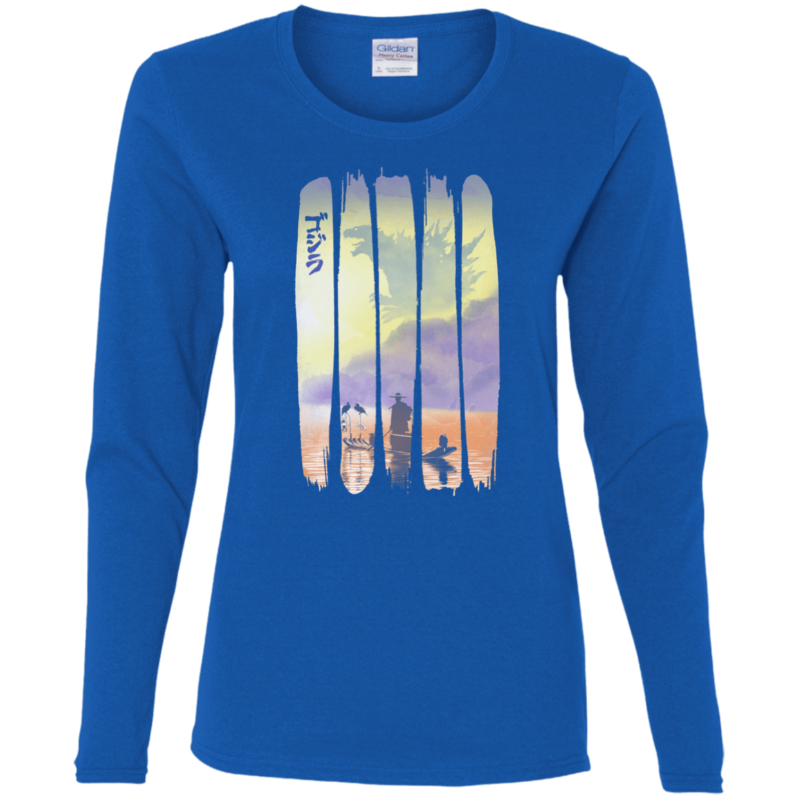 T-Shirts Royal / S Japanese Kaiju Women's Long Sleeve T-Shirt