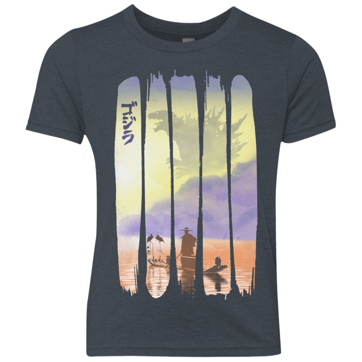 T-Shirts Vintage Navy / YXS Japanese Kaiju Youth Triblend T-Shirt