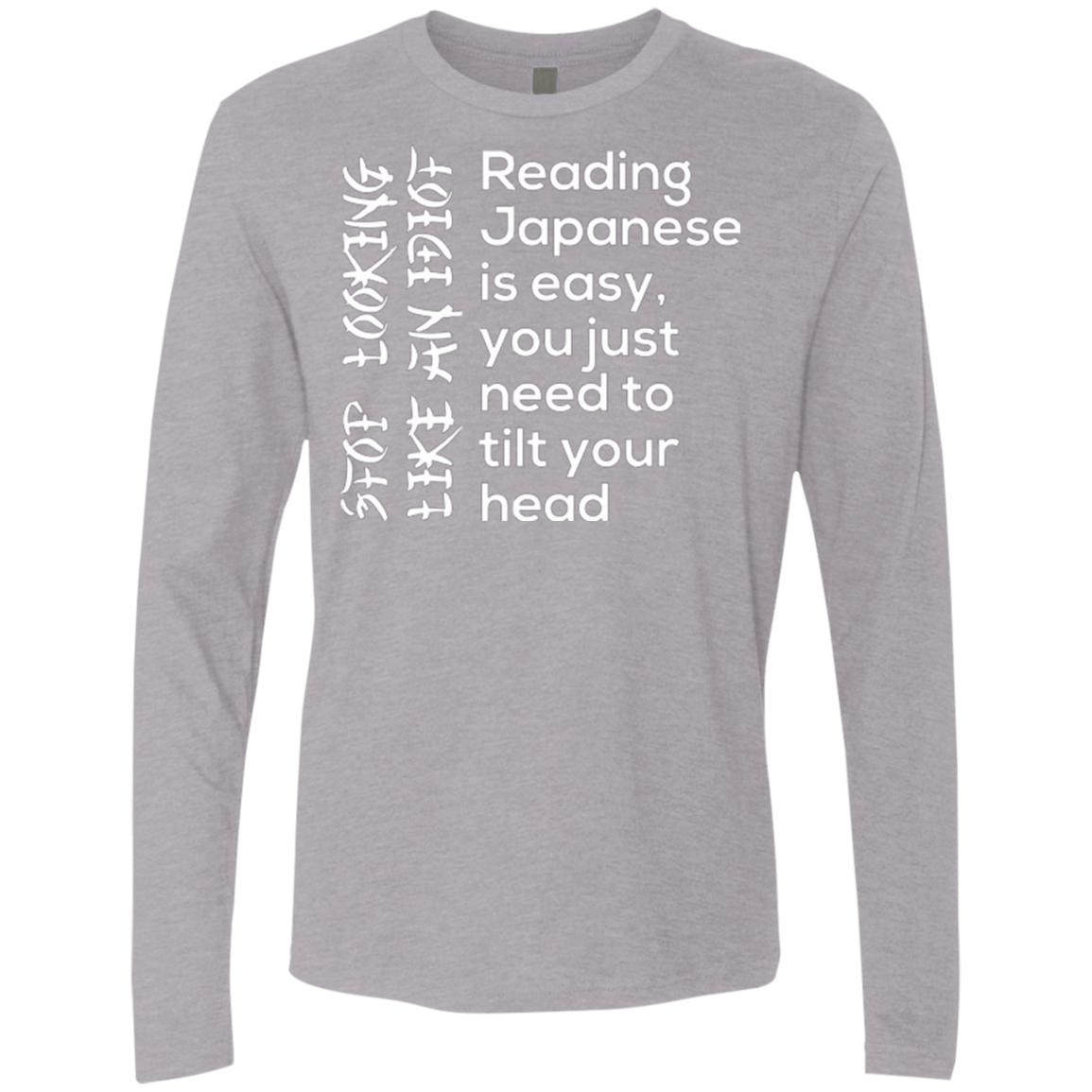 T-Shirts Heather Grey / Small Japanese Men's Premium Long Sleeve