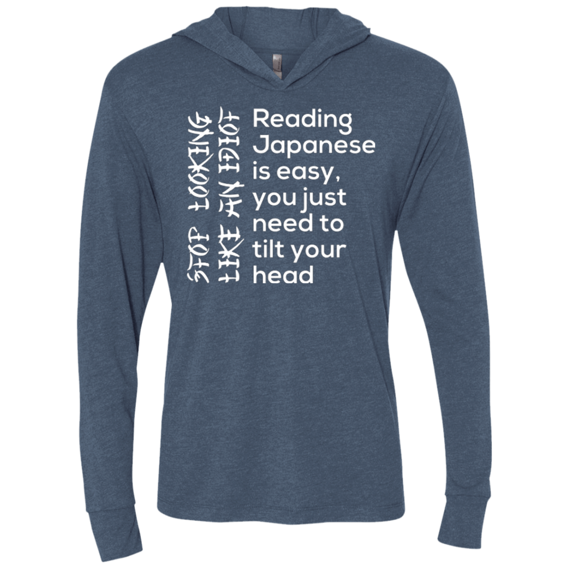 T-Shirts Indigo / X-Small Japanese Triblend Long Sleeve Hoodie Tee