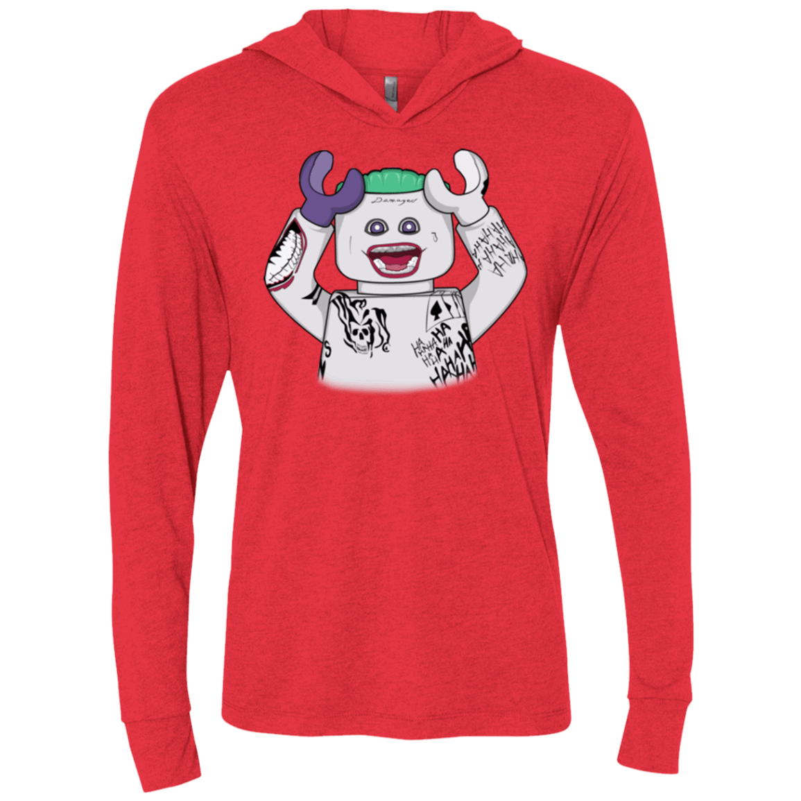 T-Shirts Vintage Red / X-Small Jared Lego Triblend Long Sleeve Hoodie Tee