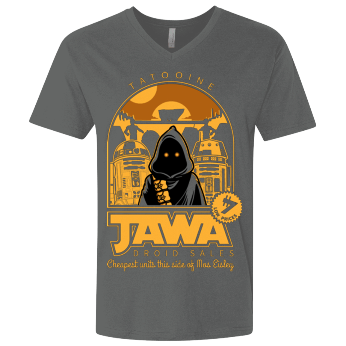 T-Shirts Heavy Metal / X-Small Jawa Droid Sales Men's Premium V-Neck