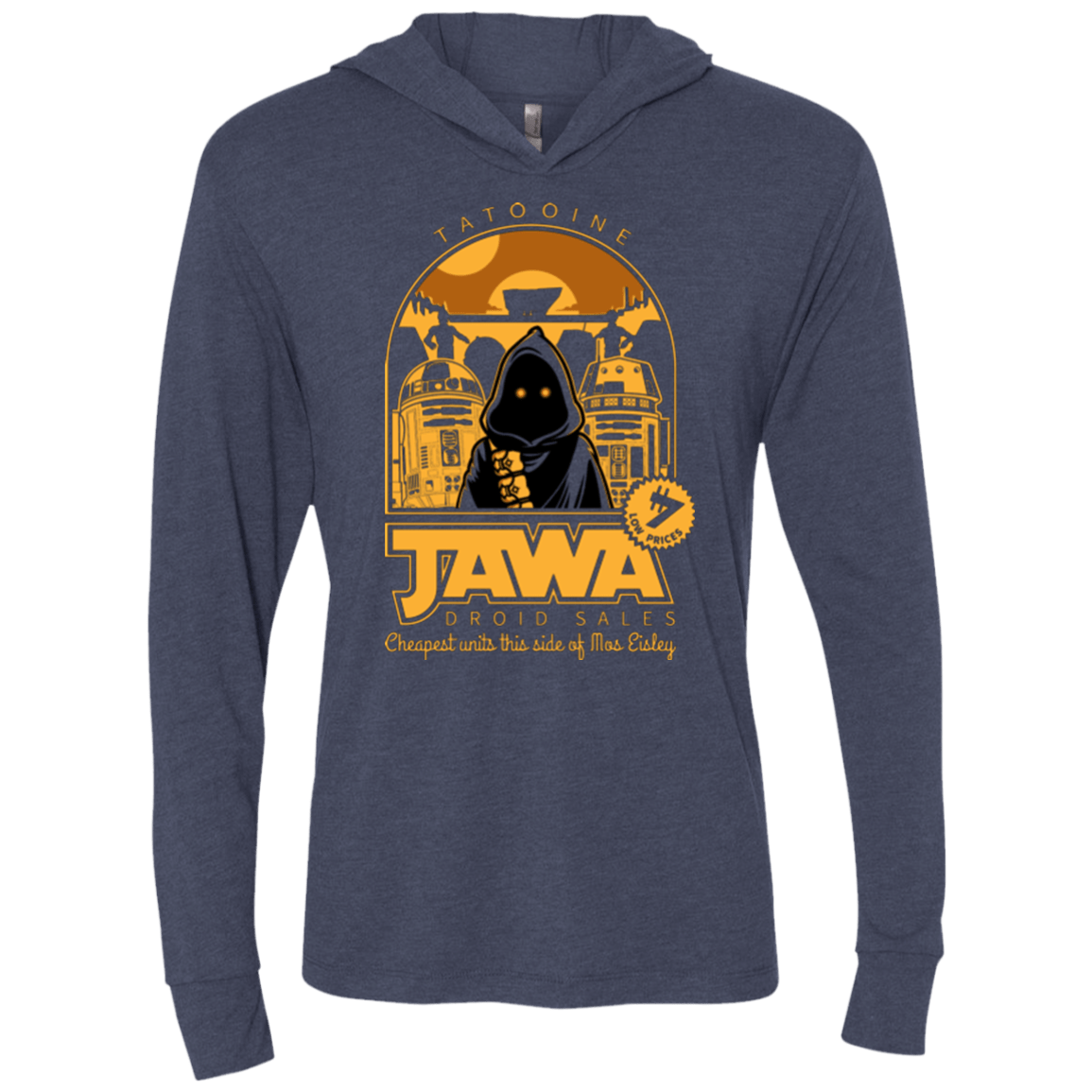 T-Shirts Vintage Navy / X-Small Jawa Droid Sales Triblend Long Sleeve Hoodie Tee