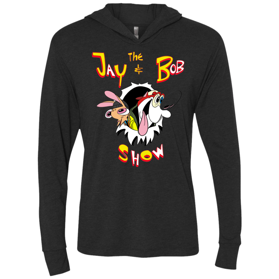 T-Shirts Vintage Black / X-Small Jay & Bob Triblend Long Sleeve Hoodie Tee