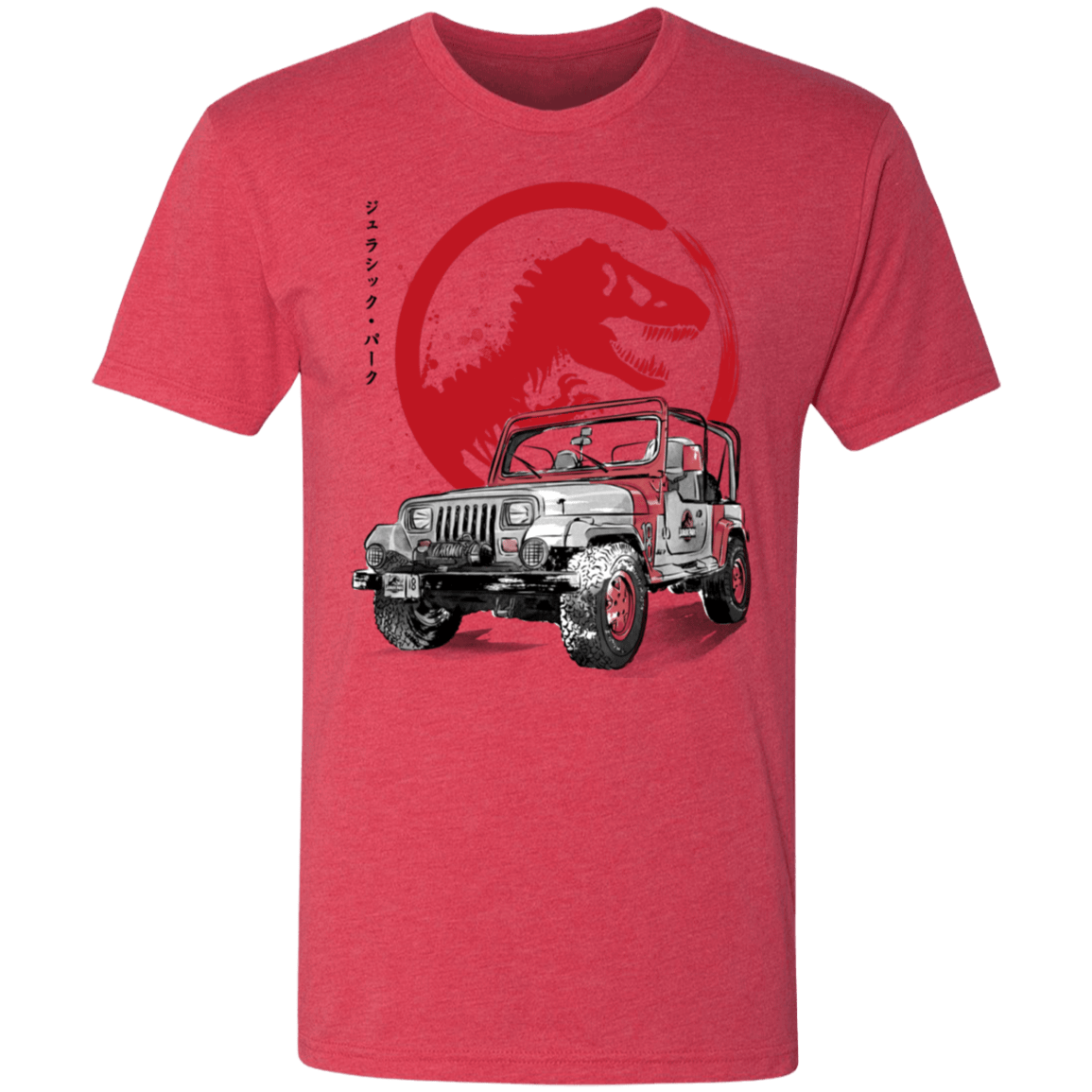 T-Shirts Vintage Red / S Jeep Wrangler YJ Sahara sumi-e Men's Triblend T-Shirt