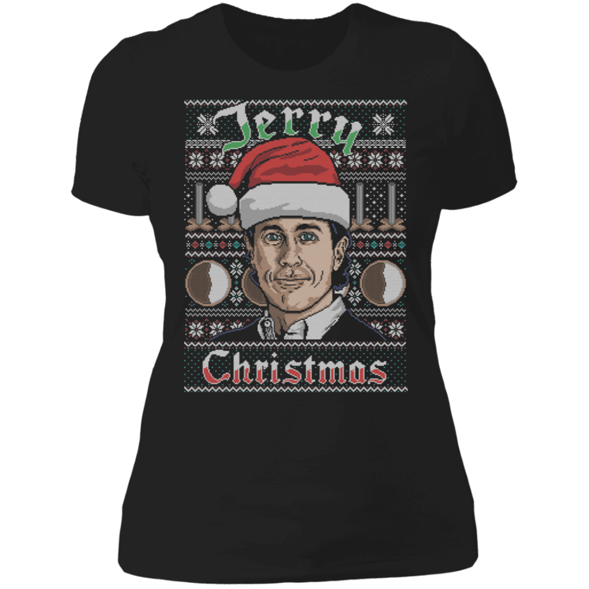 T-Shirts Black / X-Small Jerry Christmas Ugly Sweater Women's Premium T-Shirt