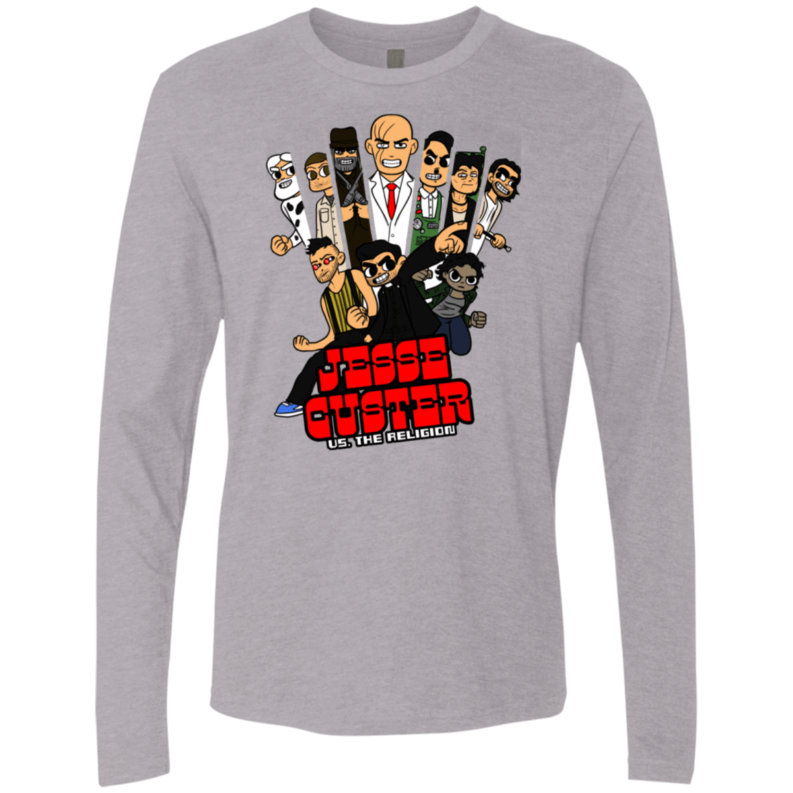 T-Shirts Heather Grey / S Jesse Custer vs The Religion Men's Premium Long Sleeve