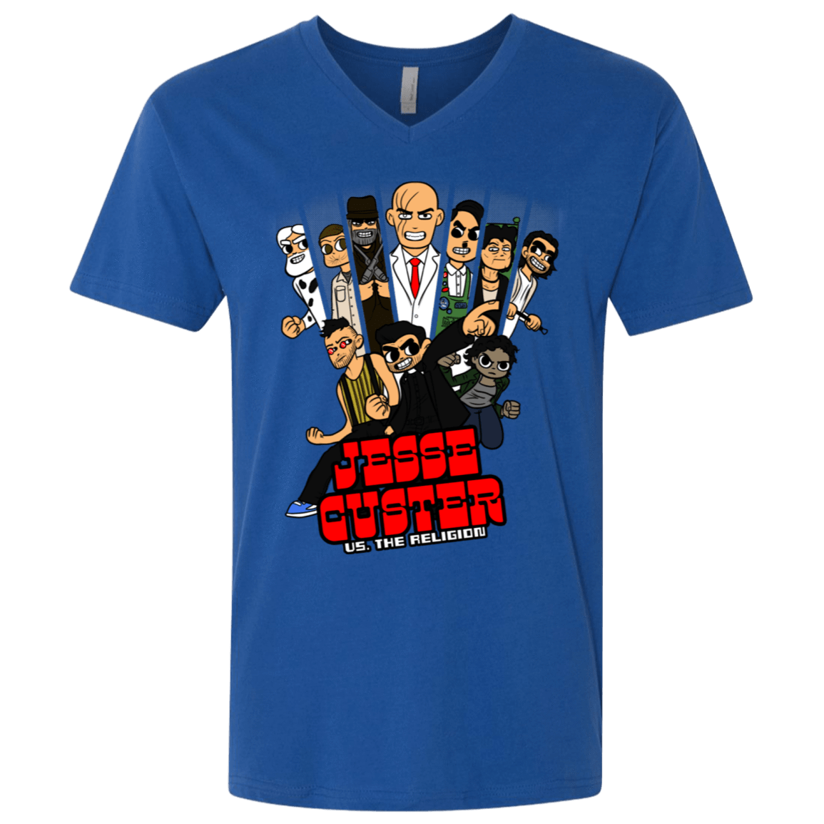 T-Shirts Royal / X-Small Jesse Custer vs The Religion Men's Premium V-Neck