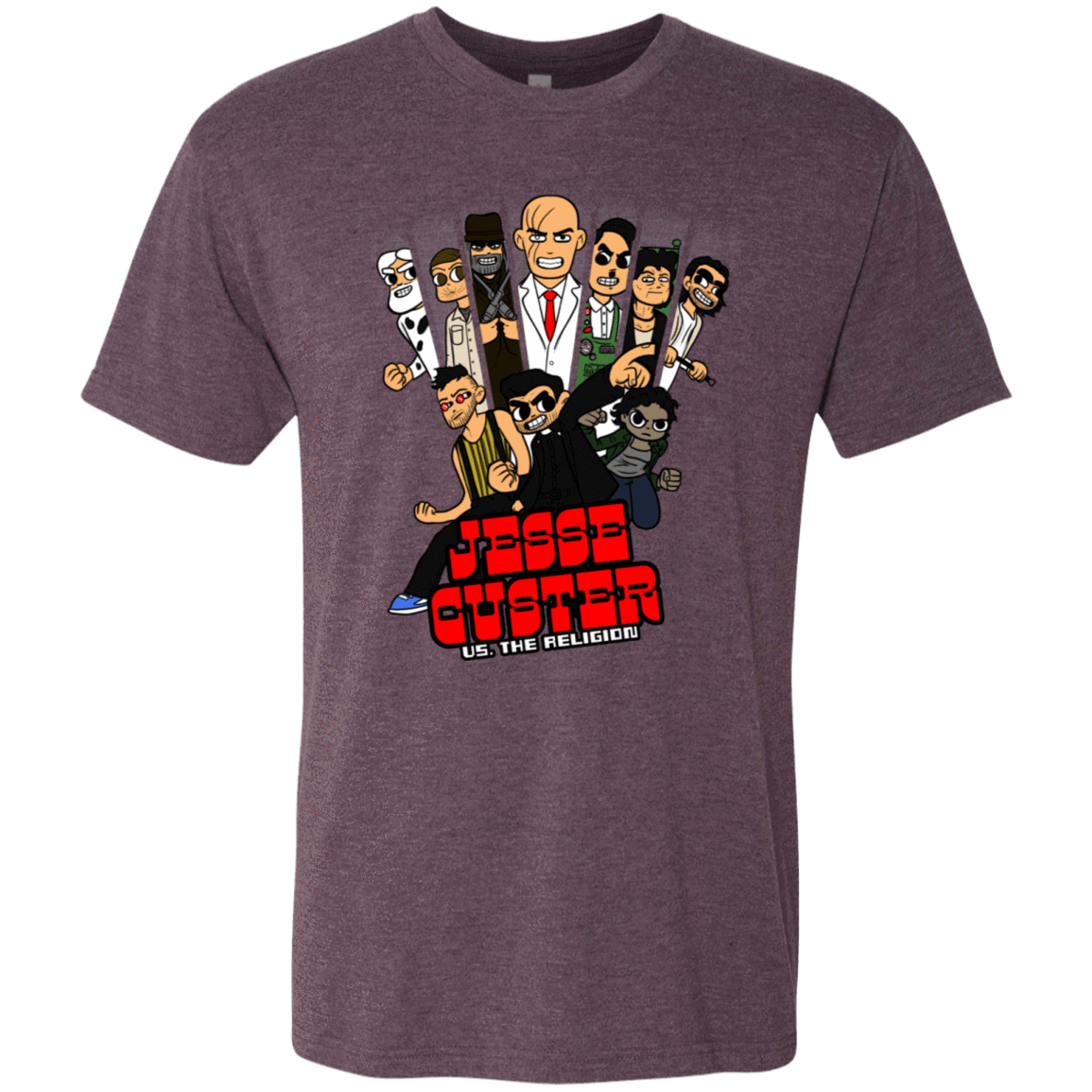 T-Shirts Vintage Purple / S Jesse Custer vs The Religion Men's Triblend T-Shirt