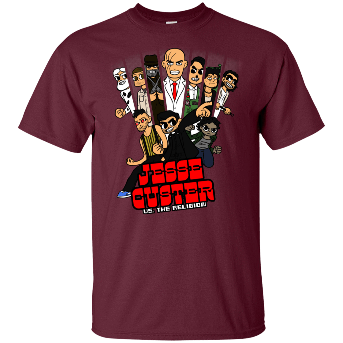 T-Shirts Maroon / YXS Jesse Custer vs The Religion Youth T-Shirt