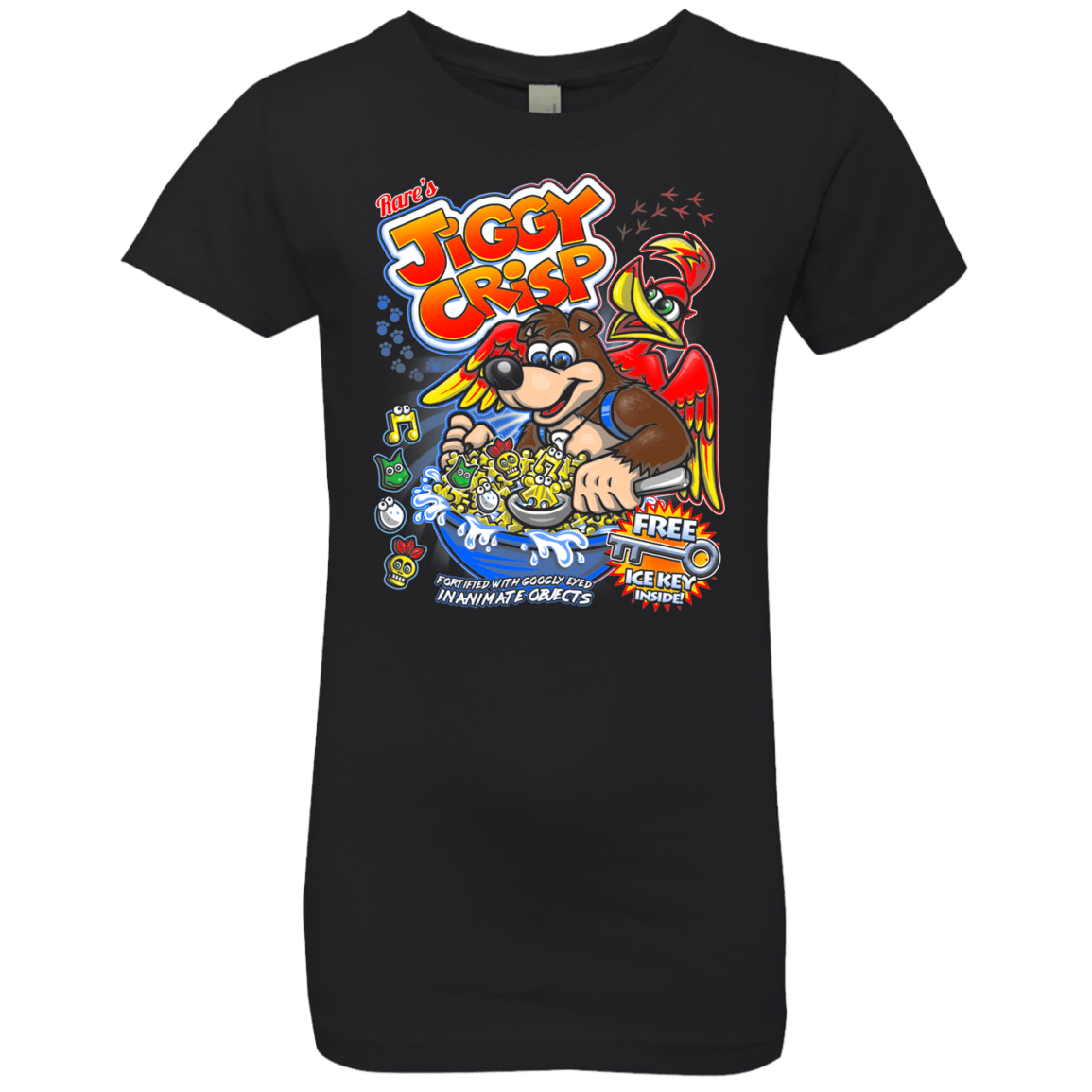 T-Shirts Black / YXS Jiggy Crisp Cereal Girls Premium T-Shirt