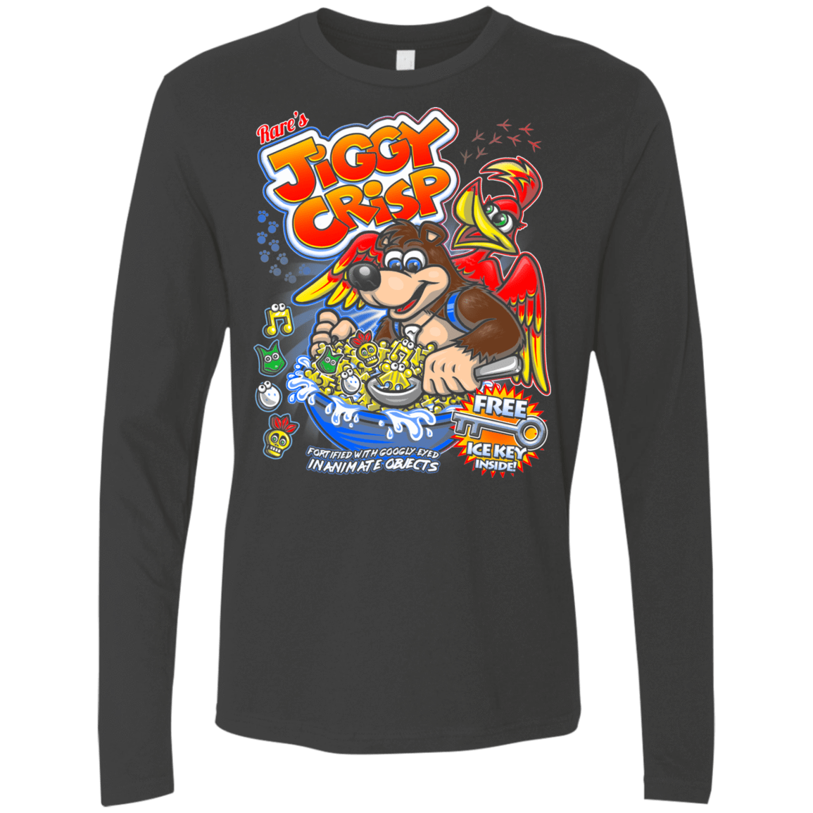 T-Shirts Heavy Metal / S Jiggy Crisp Cereal Men's Premium Long Sleeve