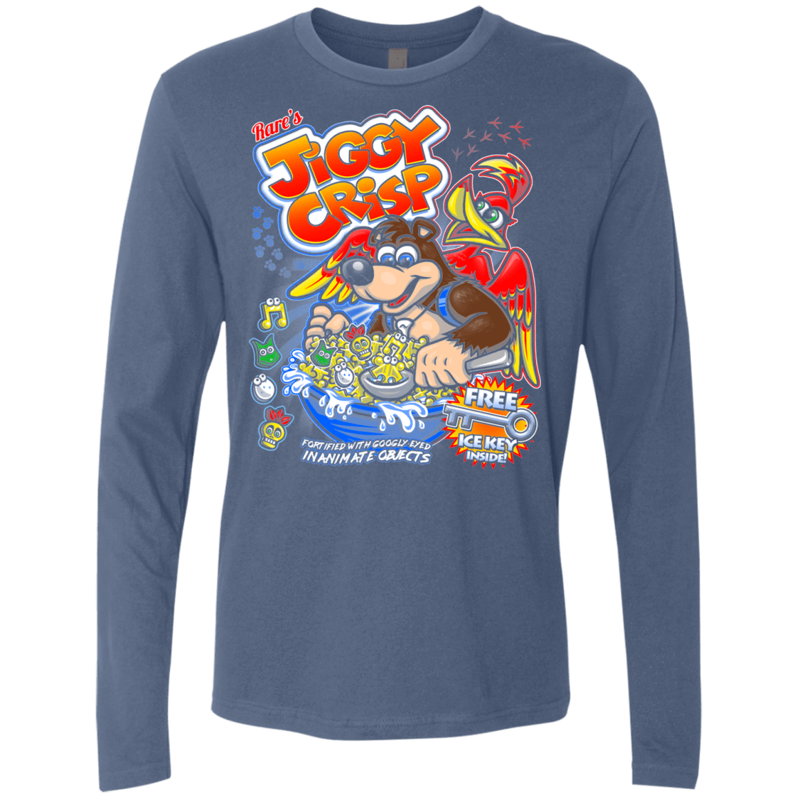 T-Shirts Indigo / S Jiggy Crisp Cereal Men's Premium Long Sleeve