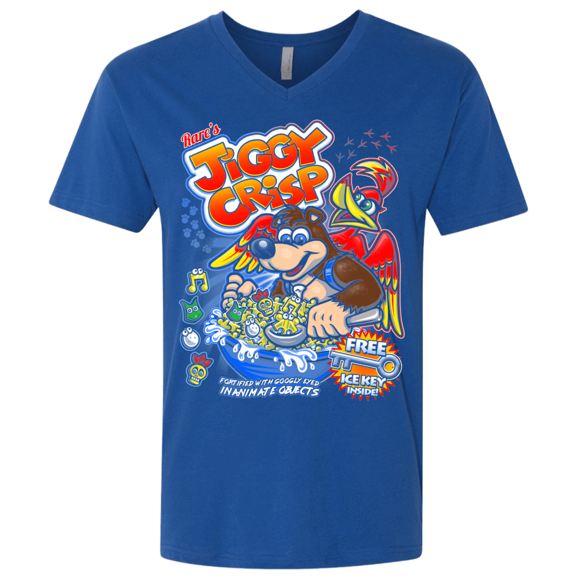 T-Shirts Royal / X-Small Jiggy Crisp Cereal Men's Premium V-Neck