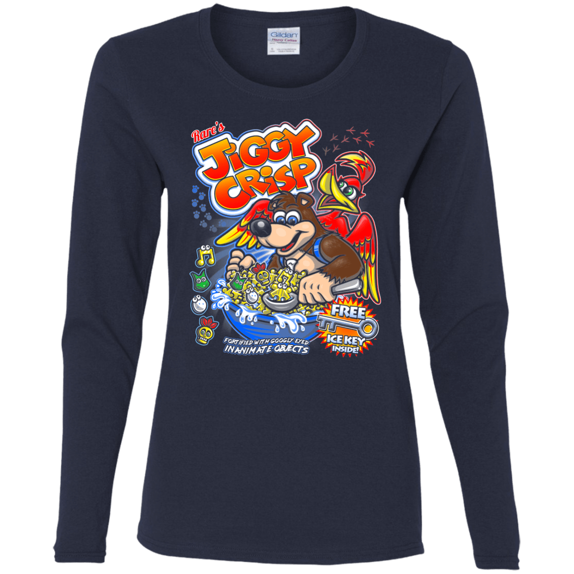 T-Shirts Navy / S Jiggy Crisp Cereal Women's Long Sleeve T-Shirt