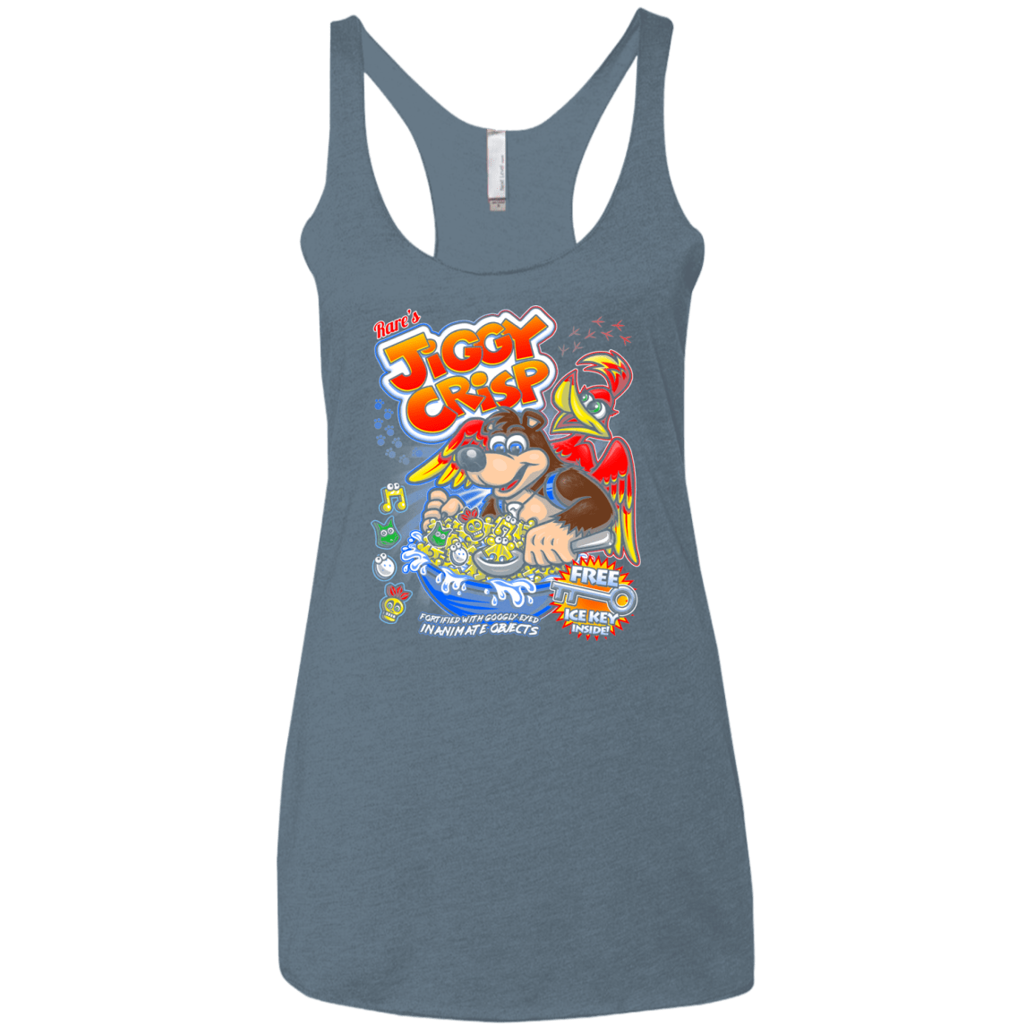 T-Shirts Indigo / X-Small Jiggy Crisp Cereal Women's Triblend Racerback Tank
