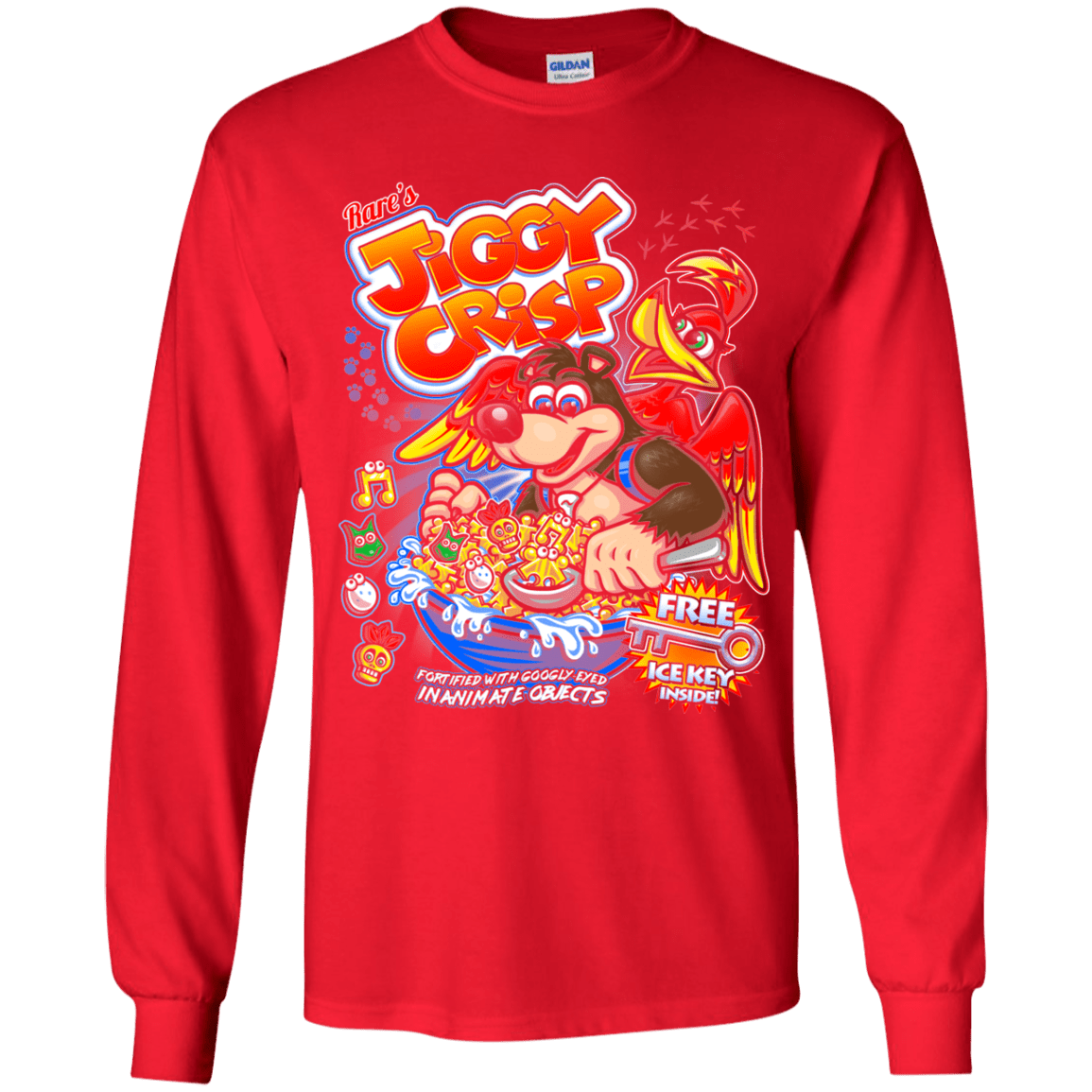 T-Shirts Red / YS Jiggy Crisp Cereal Youth Long Sleeve T-Shirt