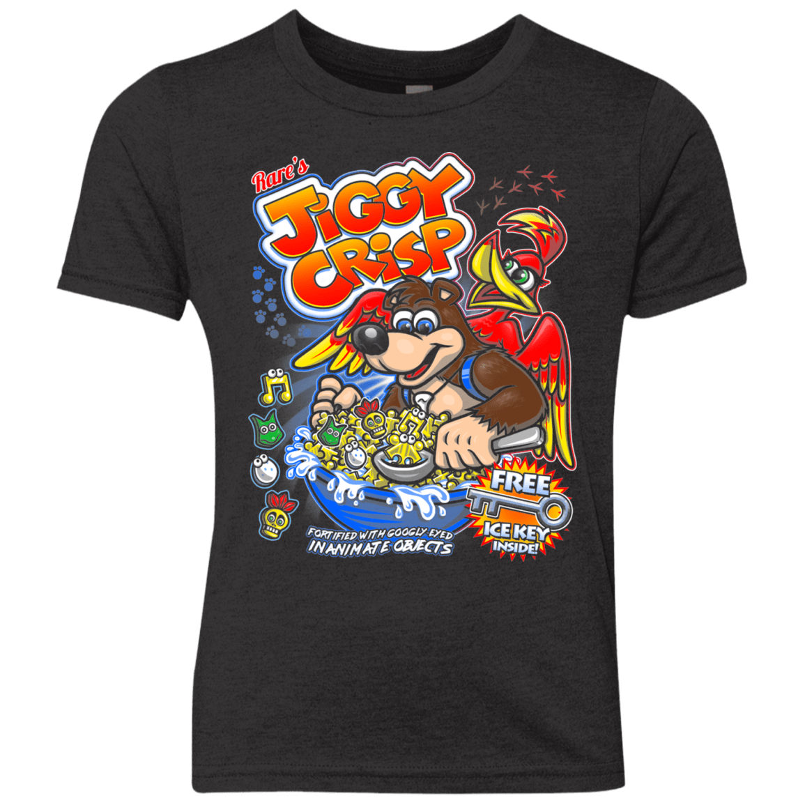 T-Shirts Vintage Black / YXS Jiggy Crisp Cereal Youth Triblend T-Shirt