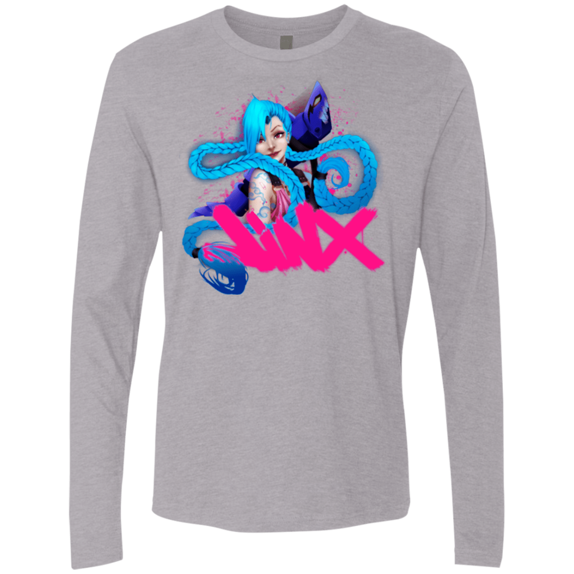 T-Shirts Heather Grey / Small Jinx Men's Premium Long Sleeve