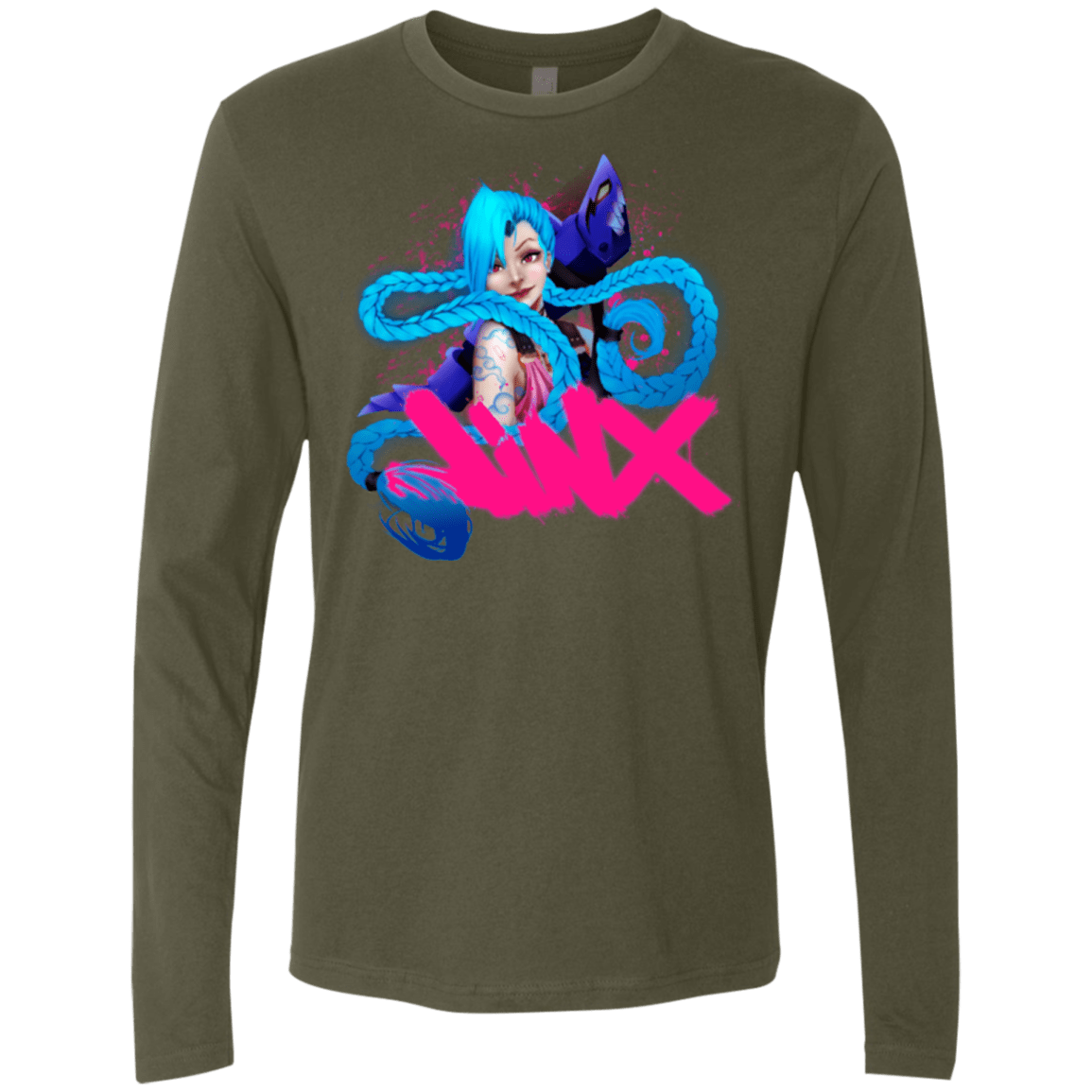 T-Shirts Military Green / Small Jinx Men's Premium Long Sleeve