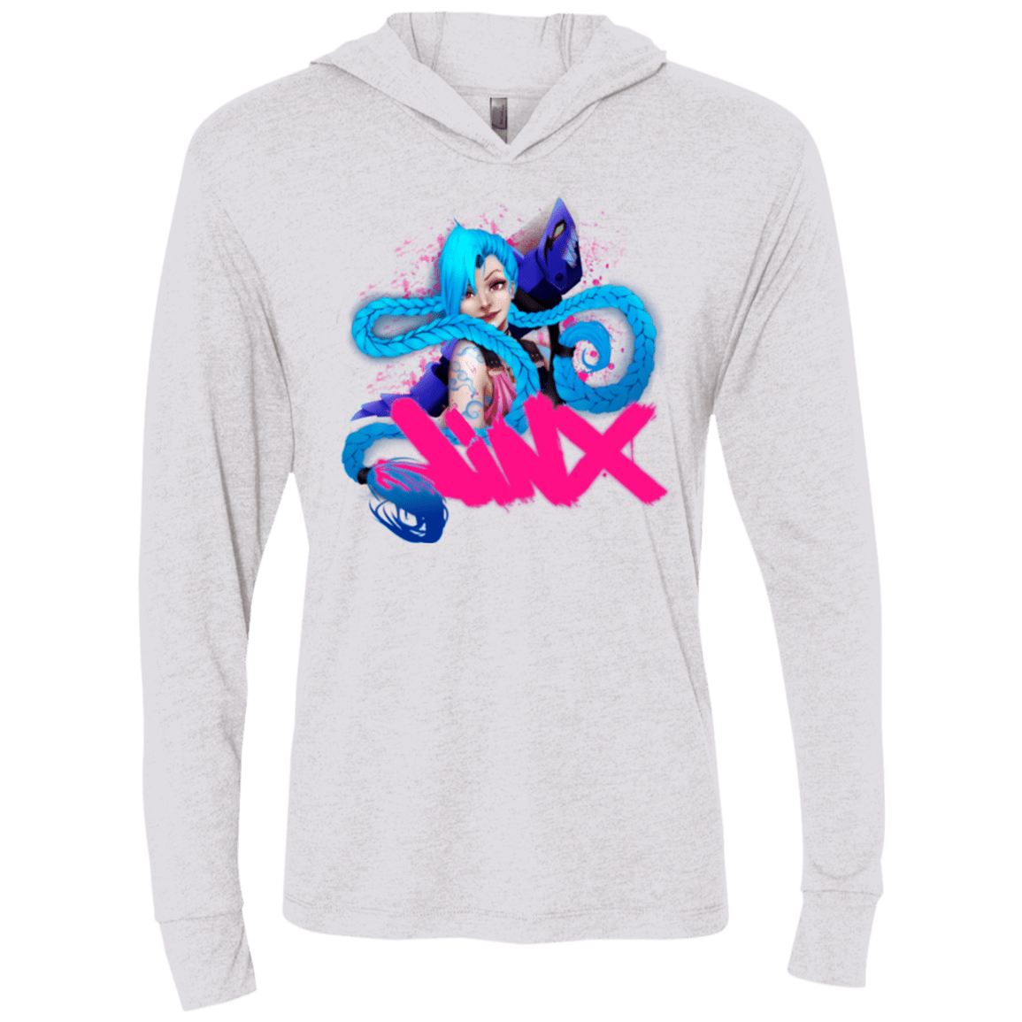 T-Shirts Heather White / X-Small Jinx Triblend Long Sleeve Hoodie Tee