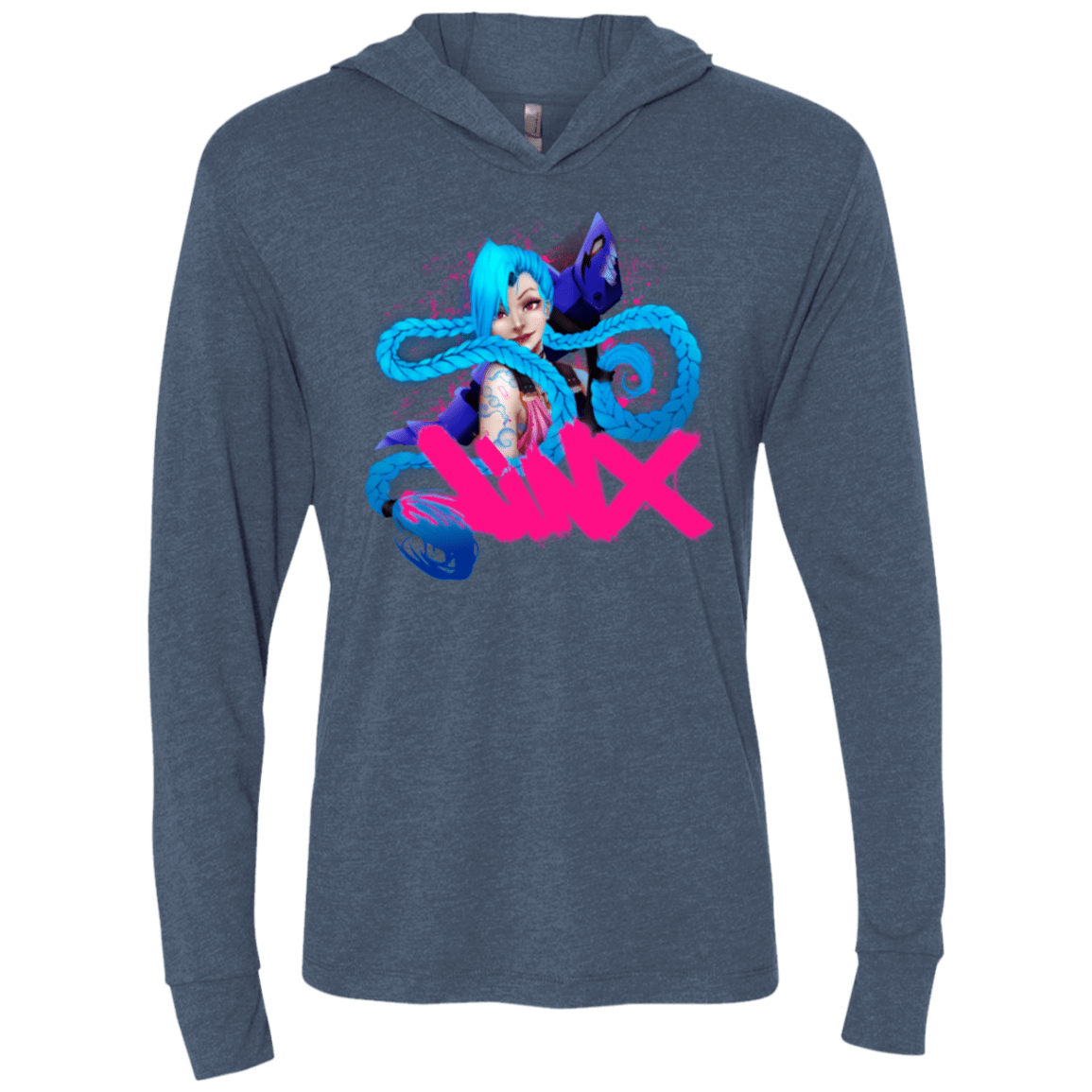 T-Shirts Indigo / X-Small Jinx Triblend Long Sleeve Hoodie Tee