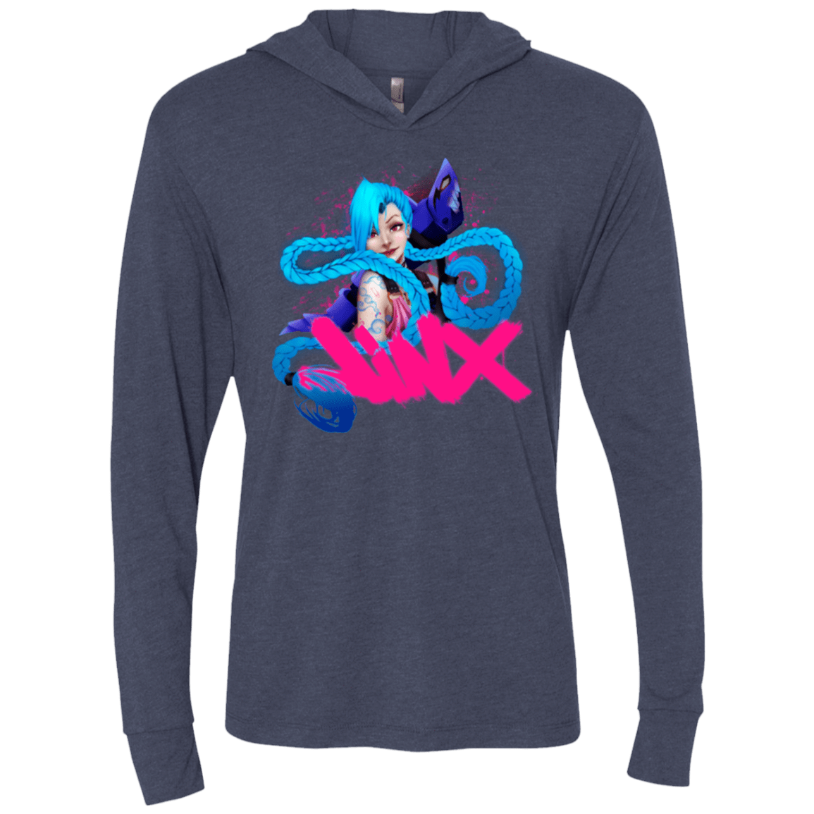 T-Shirts Vintage Navy / X-Small Jinx Triblend Long Sleeve Hoodie Tee