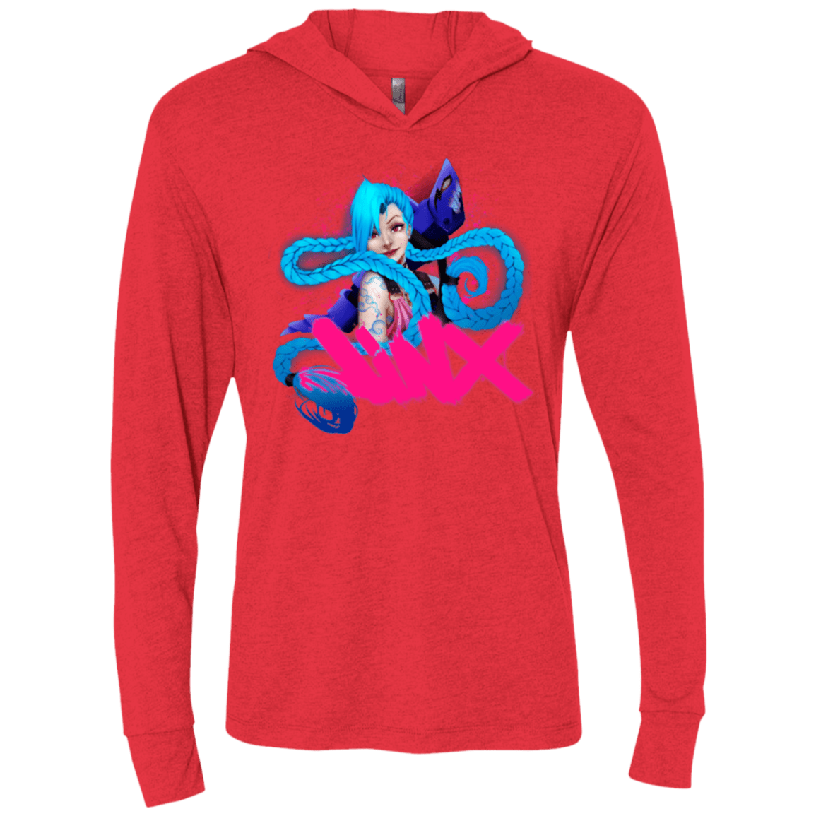 T-Shirts Vintage Red / X-Small Jinx Triblend Long Sleeve Hoodie Tee