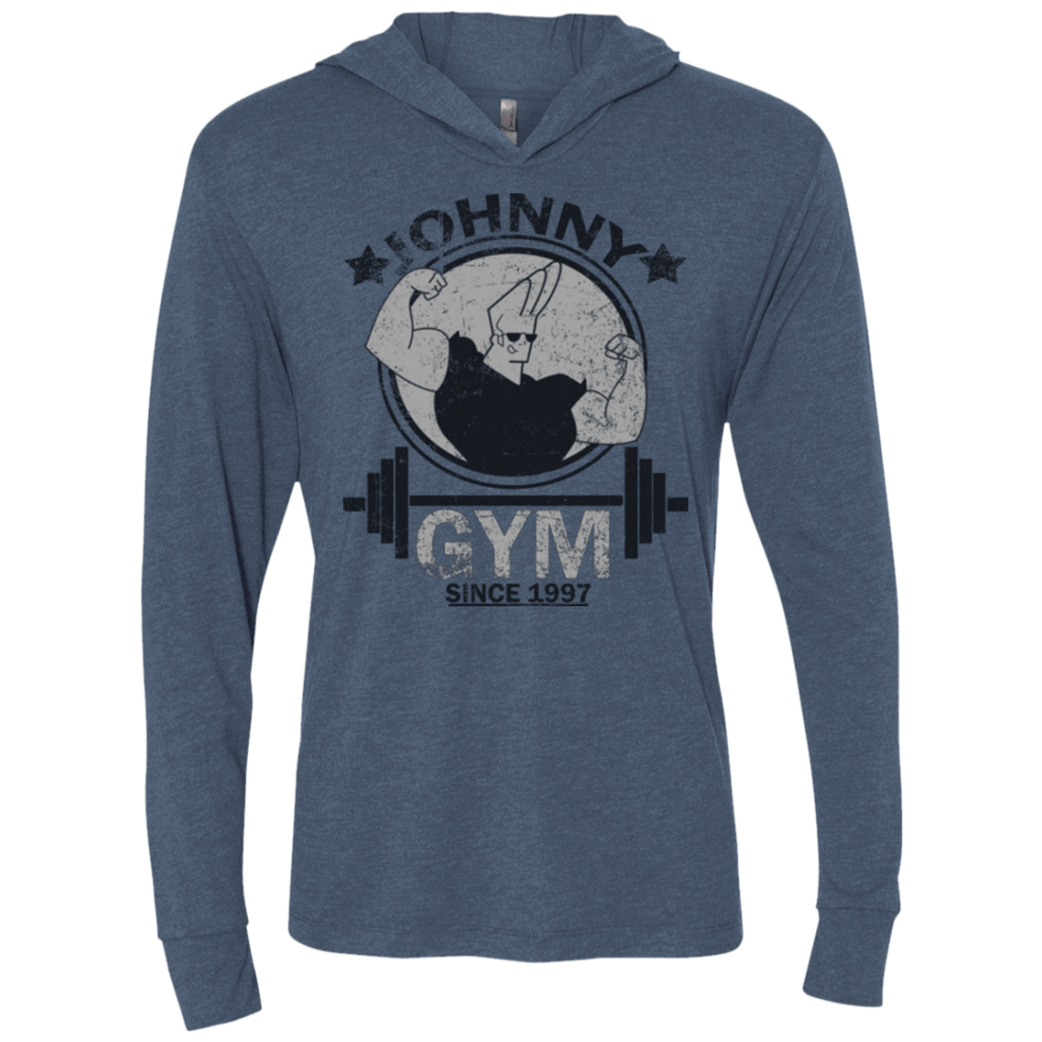 T-Shirts Indigo / X-Small Johnny Gym Triblend Long Sleeve Hoodie Tee
