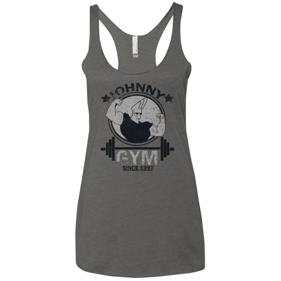 T-Shirts Premium Heather / X-Small Johnny Gym Women's Triblend Racerback Tank