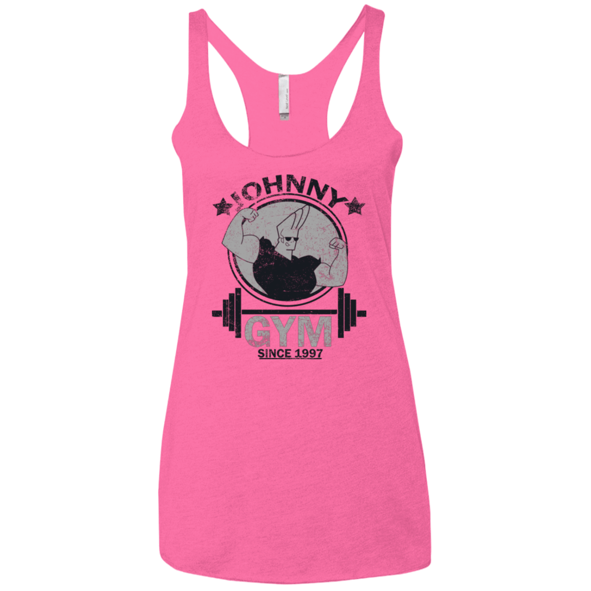 T-Shirts Vintage Pink / X-Small Johnny Gym Women's Triblend Racerback Tank